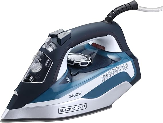 BLACK+DECKER Steam Iron, 2400W Power, 380ml Water Tank