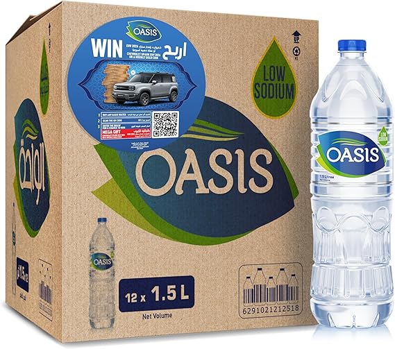 Oasis Still Drinking Water, 1.5L Carton Of 12